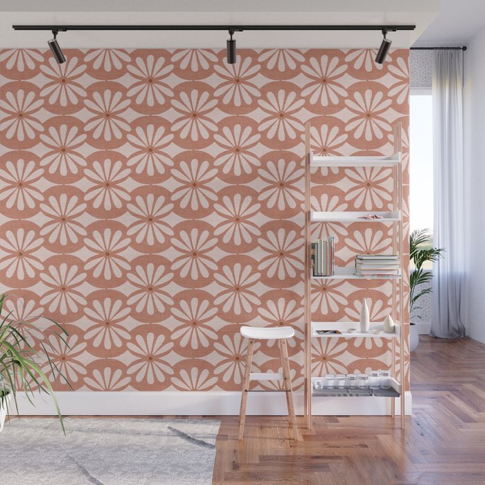 Solstice Boho Geometric Terra Cotta Blush Wall Mural Gallery Image 1