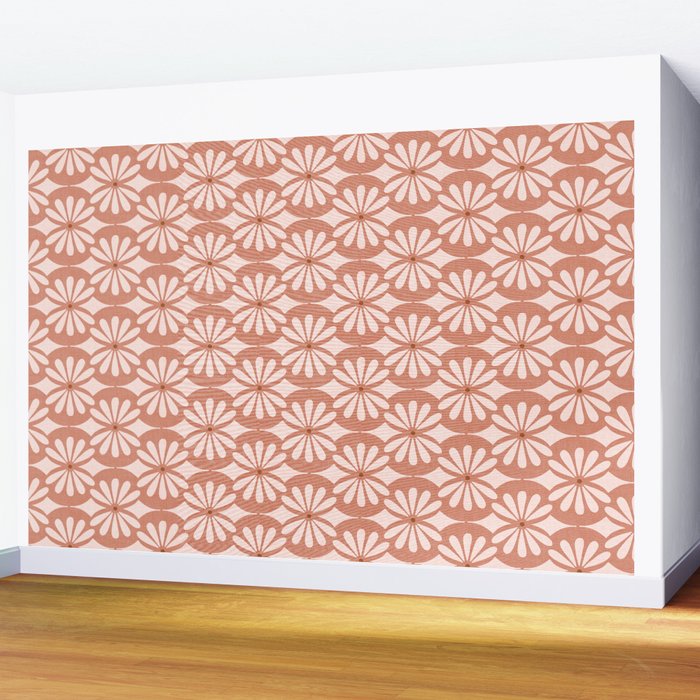Solstice Boho Geometric Terra Cotta Blush Wall Mural Gallery Image 2