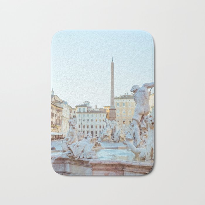 Piazza Navona - Rome Italy Photography Bath Mat Gallery Image 1