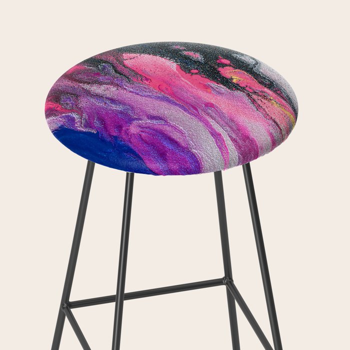 Bursting with Cosmic Joy Abstract Painting Stool Gallery Image 2