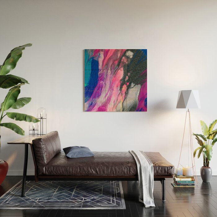 Bursting with Cosmic Joy Abstract Painting Wood Wall Art Gallery Image 2