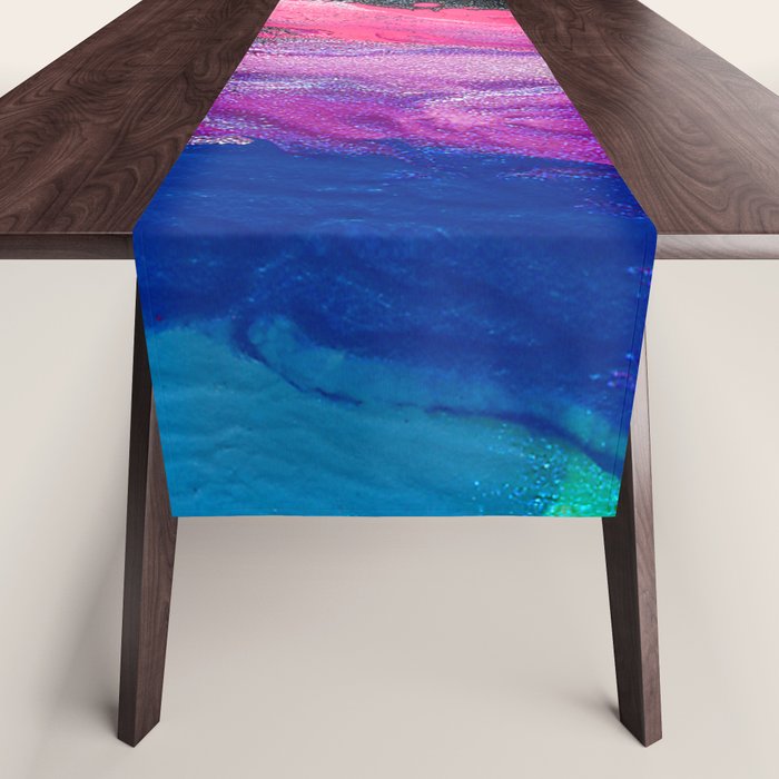 Bursting with Cosmic Joy Abstract Painting Table Runner Gallery Image 1