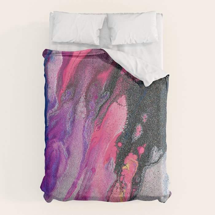 Bursting with Cosmic Joy Abstract Painting Duvet Cover Gallery Image 1