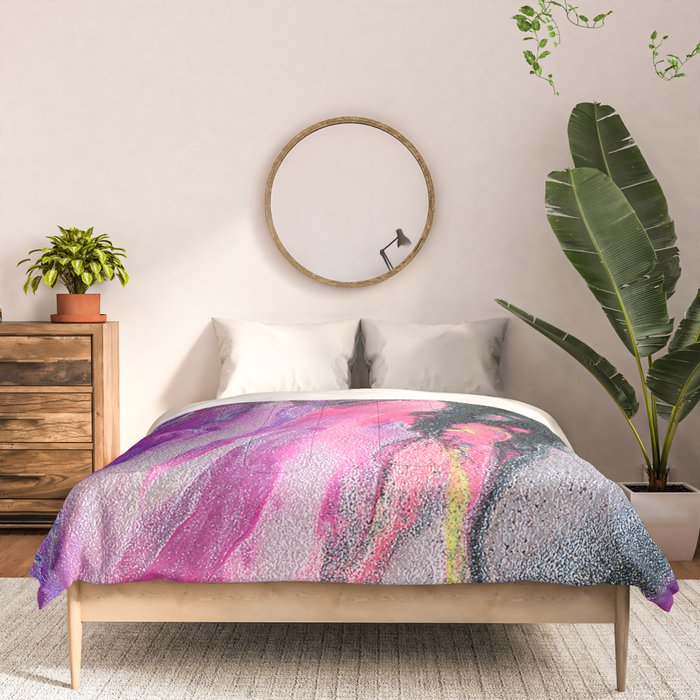 Bursting with Cosmic Joy Abstract Painting Comforter Gallery Image 3