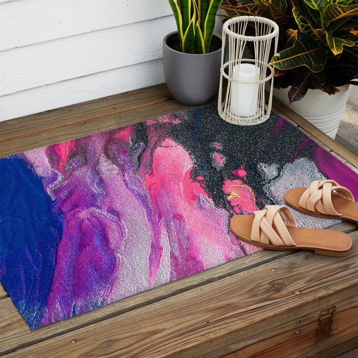 Bursting with Cosmic Joy Abstract Painting Outdoor Rug Gallery Image 2