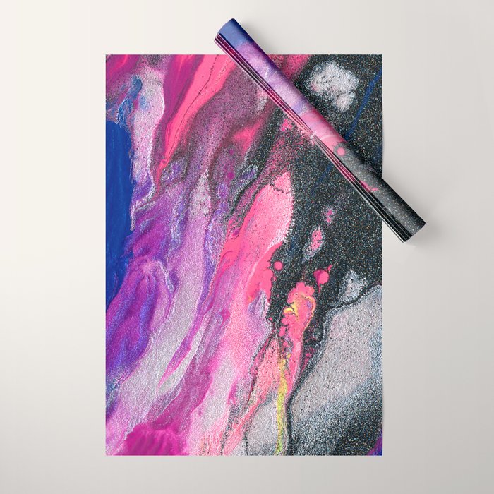 Bursting with Cosmic Joy Abstract Painting Wrapping Paper Gallery Image 1