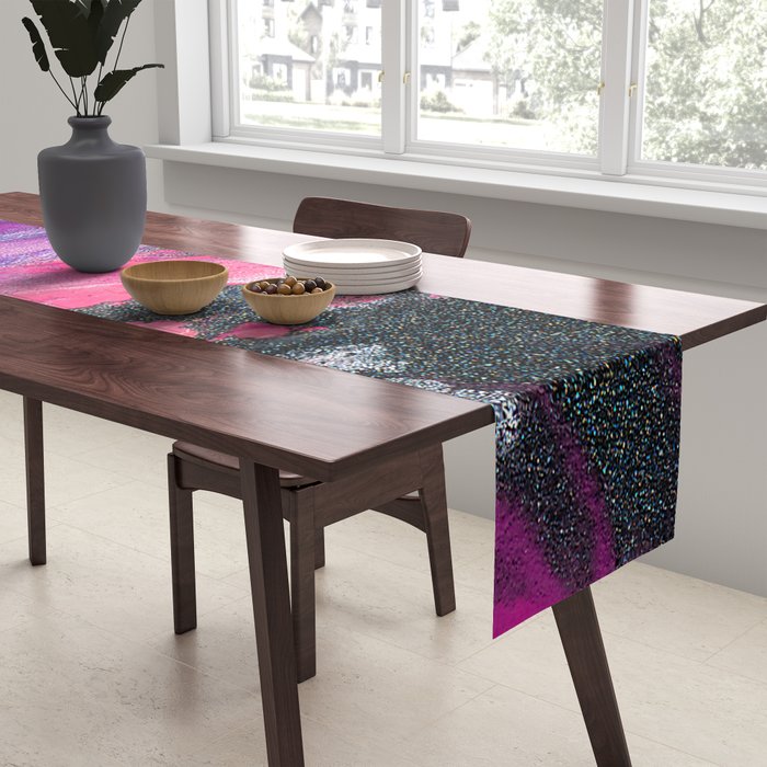 Bursting with Cosmic Joy Abstract Painting Table Runner Gallery Image 2