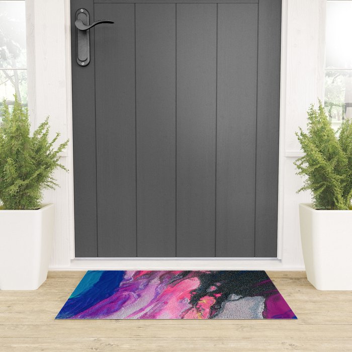 Bursting with Cosmic Joy Abstract Painting Welcome Mat Gallery Image 3