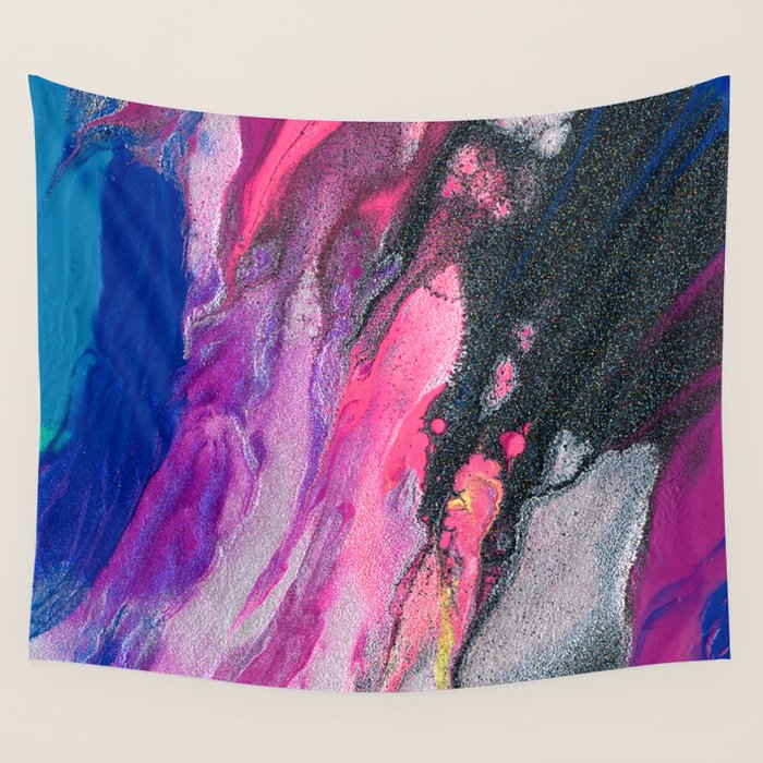 Bursting with Cosmic Joy Abstract Painting Wall Tapestry Gallery Image 1