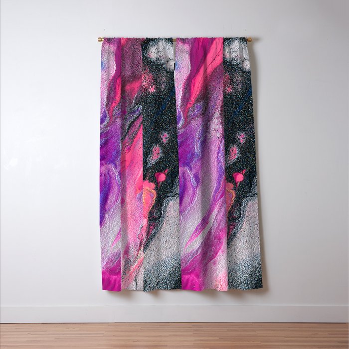 Bursting with Cosmic Joy Abstract Painting Window Curtain Gallery Image 3