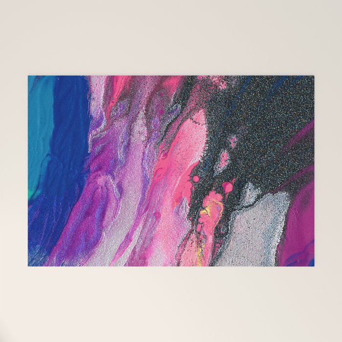 Bursting with Cosmic Joy Abstract Painting Welcome Mat Gallery Image 1