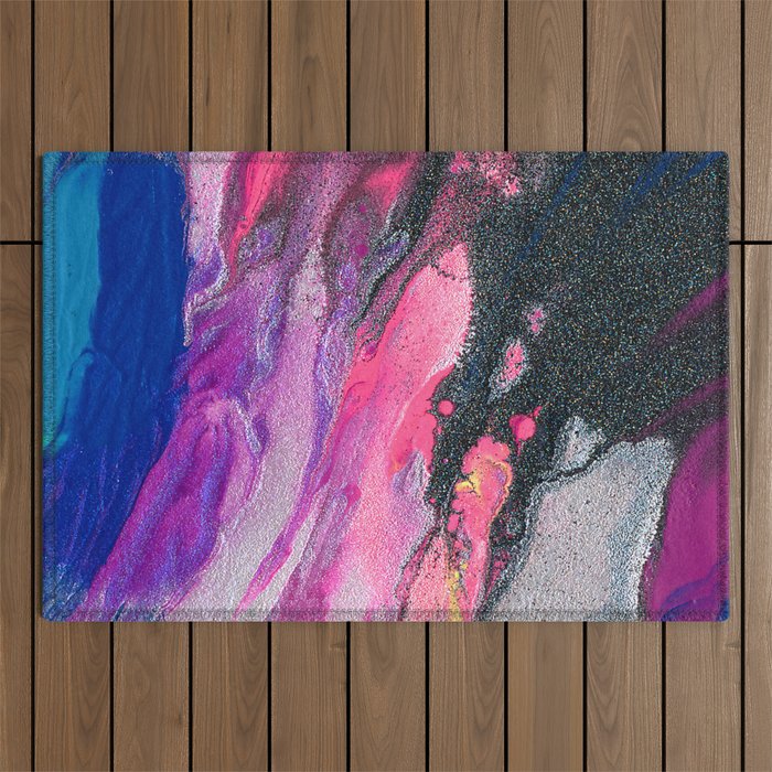 Bursting with Cosmic Joy Abstract Painting Outdoor Rug Gallery Image 1