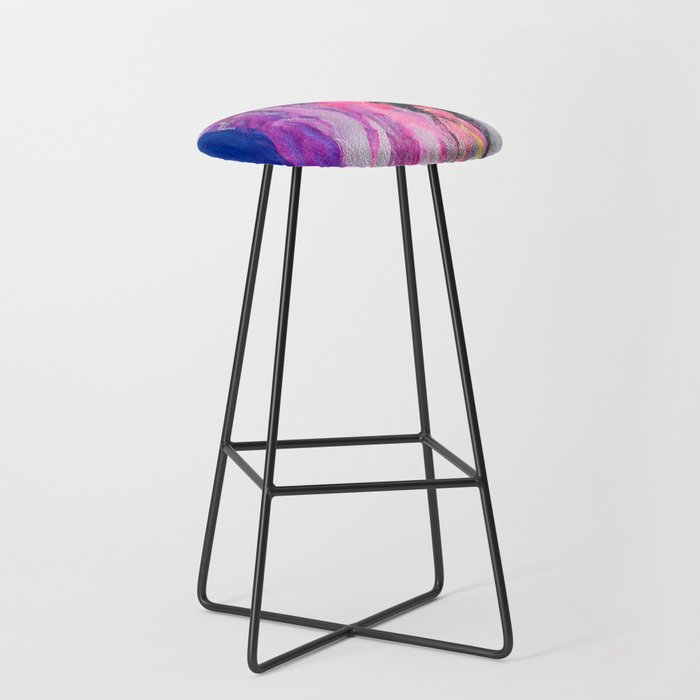 Bursting with Cosmic Joy Abstract Painting Stool Gallery Image 1