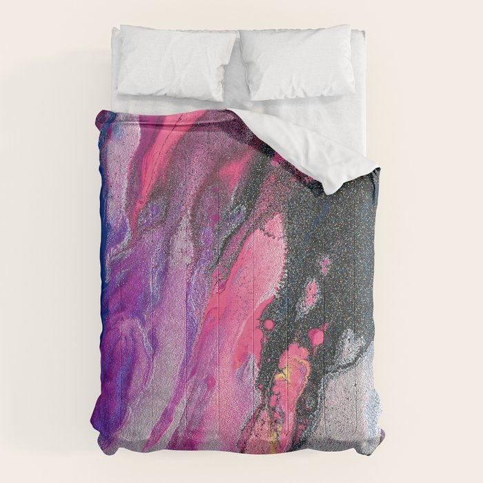 Bursting with Cosmic Joy Abstract Painting Comforter Gallery Image 6