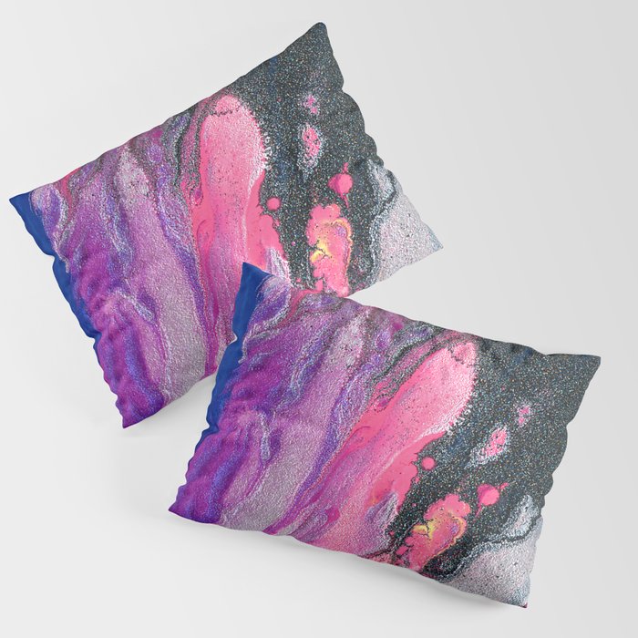Bursting with Cosmic Joy Abstract Painting Pillow Sham Gallery Image 3