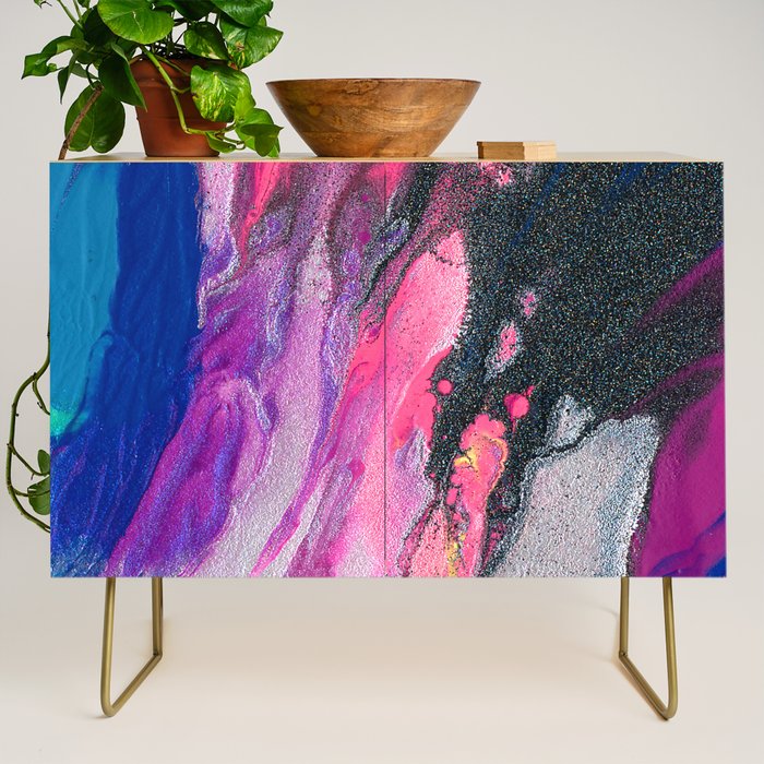 Bursting with Cosmic Joy Abstract Painting Credenza Gallery Image 1