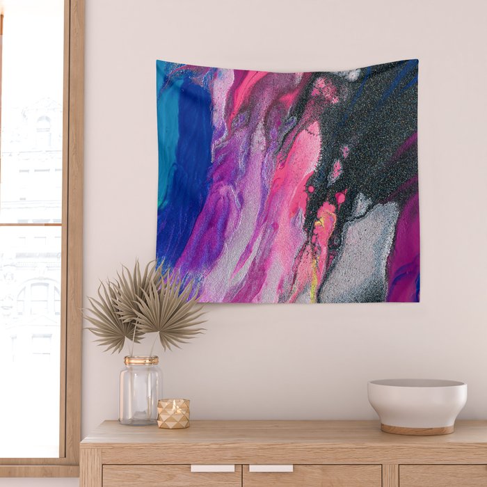 Bursting with Cosmic Joy Abstract Painting Wall Tapestry Gallery Image 2