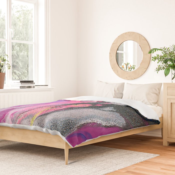 Bursting with Cosmic Joy Abstract Painting Duvet Cover Gallery Image 2