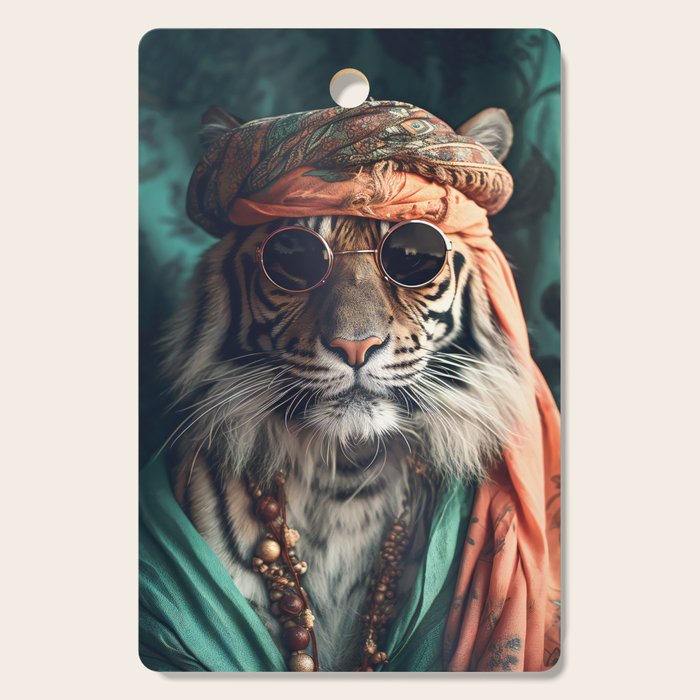 Namastig, Retro Portrait Tiger Prints Cutting Board Gallery Image 1