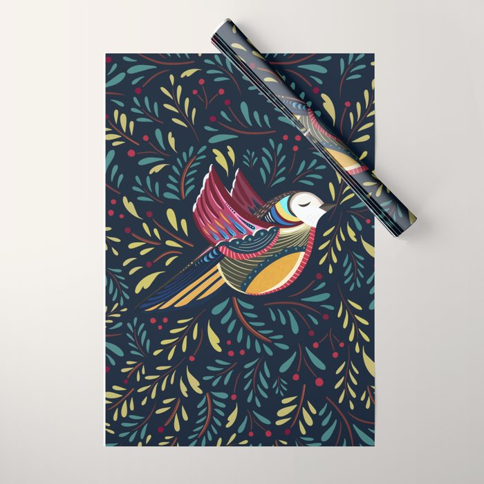 Peace Bird | Navy Wrapping Paper Gallery Image 1