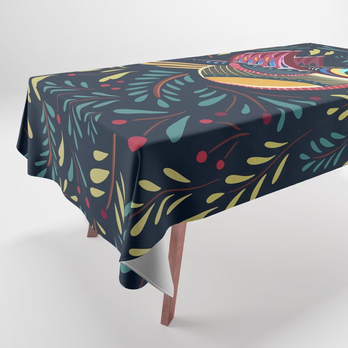 Peace Bird | Navy Tablecloth Gallery Image 1