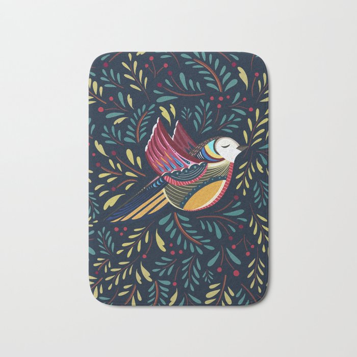 Peace Bird | Navy Bath Mat Gallery Image 1