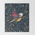 Peace Bird | Navy Throw Blanket Gallery Image 2