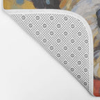 Gustav Klimt Style Dog with Colorful Scarf and Confetti Ears Bath Mat Gallery Image 2