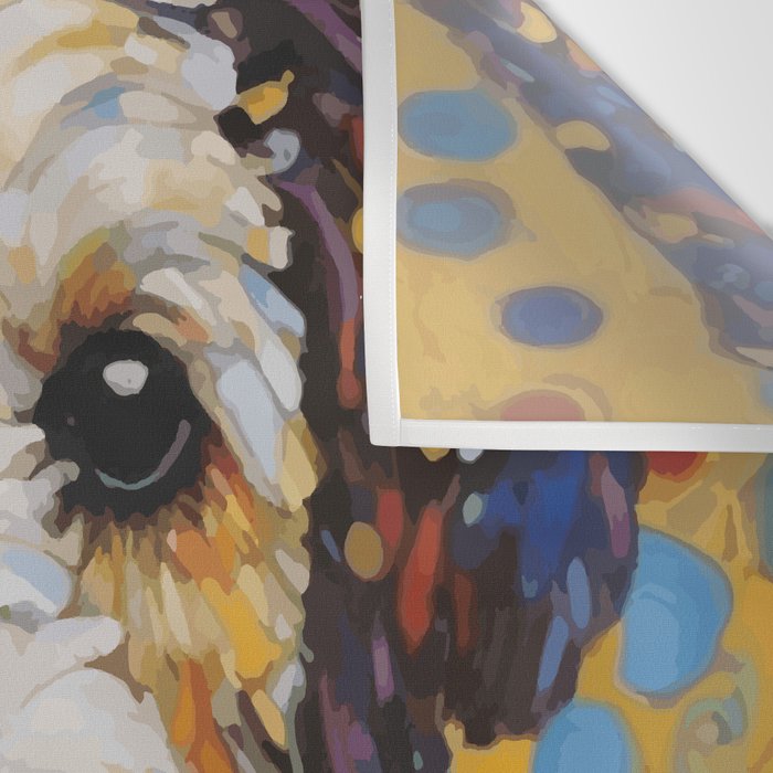 Gustav Klimt Style Dog with Colorful Scarf and Confetti Ears Wall Tapestry Gallery Image 3