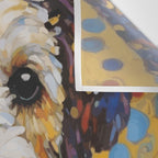Gustav Klimt Style Dog with Colorful Scarf and Confetti Ears Wall Tapestry Gallery Image 3