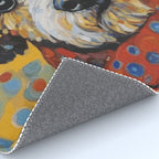 Gustav Klimt Style Dog with Colorful Scarf and Confetti Ears Rug Gallery Image 4