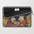Gustav Klimt Style Dog with Colorful Scarf and Confetti Ears Laptop Sleeve Gallery Image 2