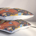 Gustav Klimt Style Dog with Colorful Scarf and Confetti Ears Pillow Sham Gallery Image 3