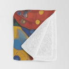 Gustav Klimt Style Dog with Colorful Scarf and Confetti Ears Throw Blanket Gallery Image 3