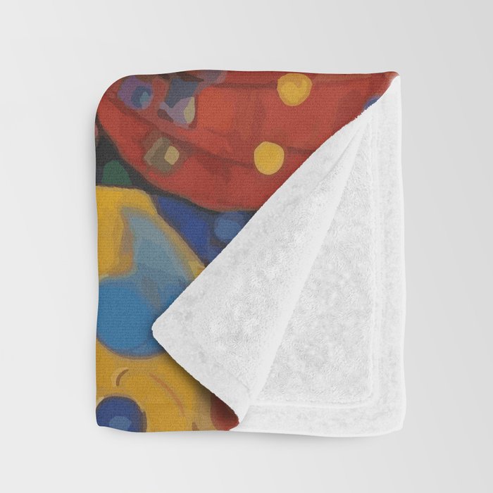 Gustav Klimt Style Dog with Colorful Scarf and Confetti Ears Throw Blanket Gallery Image 3
