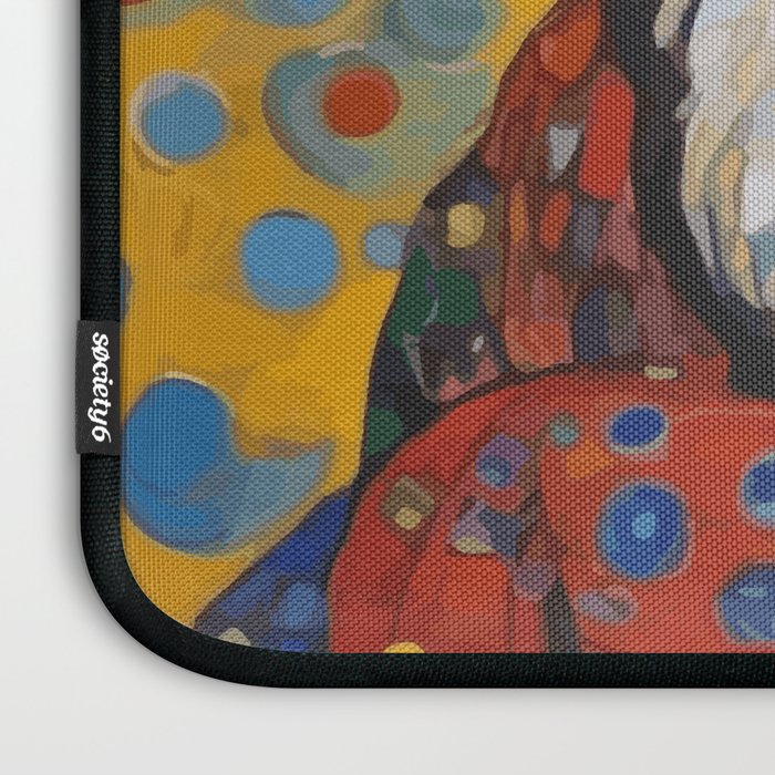 Gustav Klimt Style Dog with Colorful Scarf and Confetti Ears Laptop Sleeve Gallery Image 3