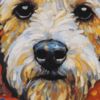 Gustav Klimt Style Dog with Colorful Scarf and Confetti Ears Coffee Mug Gallery Image 2