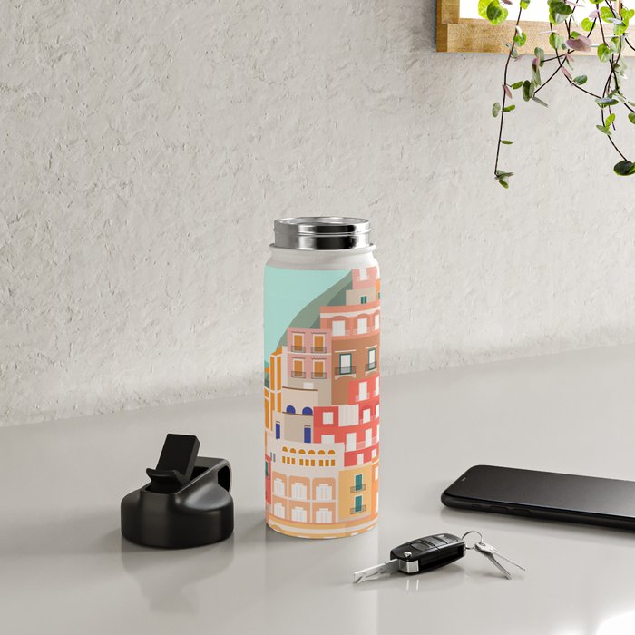 View over the Amalfi Coast, Positano, Italy Water Bottle Gallery Image 4