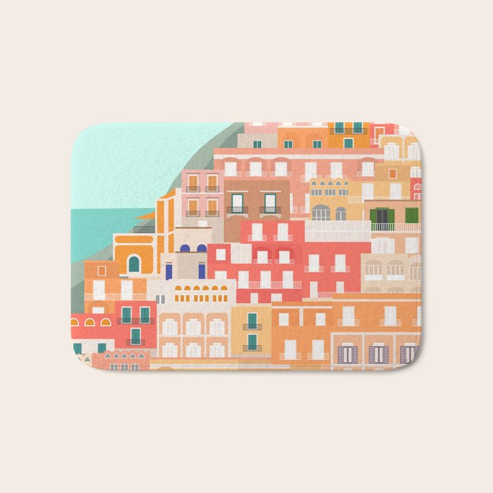 View over the Amalfi Coast, Positano, Italy Bath Mat Gallery Image 1