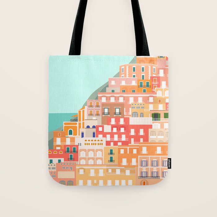 View over the Amalfi Coast, Positano, Italy Tote Bag Gallery Image 1