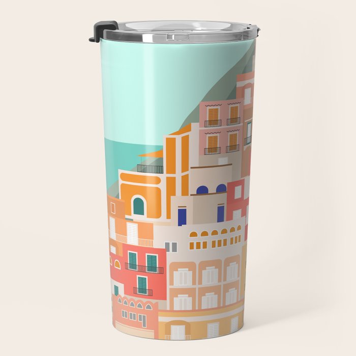View over the Amalfi Coast, Positano, Italy Travel Mug Gallery Image 3