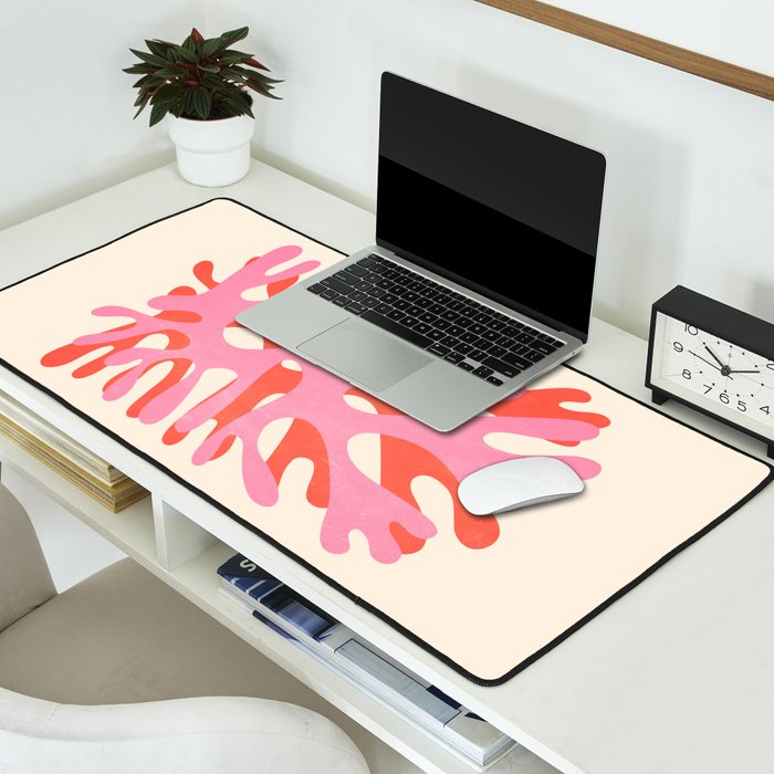 Sea Leaf: Matisse Collage Peach Edition Desk Mat Gallery Image 2