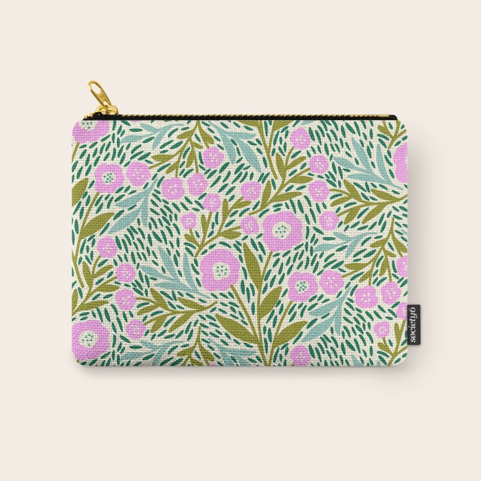 Botanical Garden - Pink and Green Carry All Pouch Gallery Image 1
