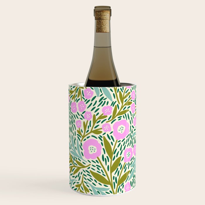 Botanical Garden - Pink and Green Wine Chiller Gallery Image 1
