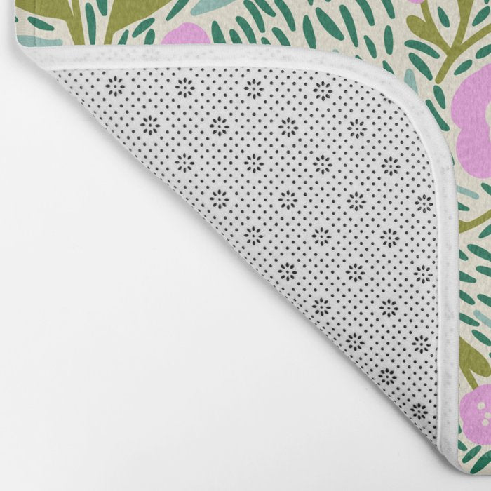Botanical Garden - Pink and Green Bath Mat Gallery Image 2
