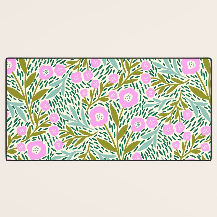Botanical Garden - Pink and Green Desk Mat Gallery Image 3
