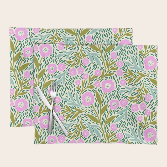 Botanical Garden - Pink and Green Placemat Gallery Image 1
