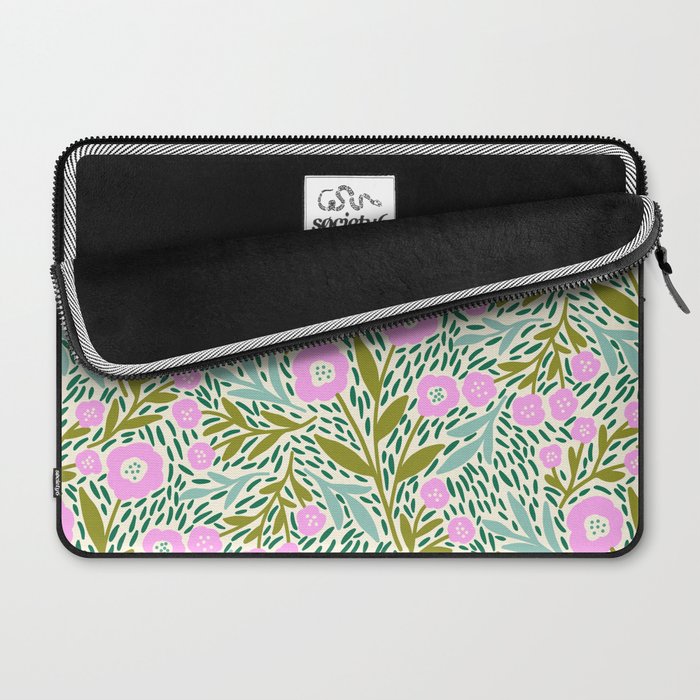 Botanical Garden - Pink and Green Laptop Sleeve Gallery Image 2
