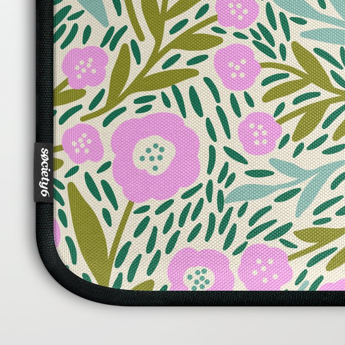Botanical Garden - Pink and Green Laptop Sleeve Gallery Image 3