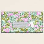 Botanical Garden - Pink and Green Desk Mat Gallery Image 1
